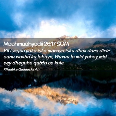 Picture 02 - Maahmaahyadii 26:17 SOM - Kii isagoo jidka iska maraya isku dhex dara dirir - Bible Verse Picture