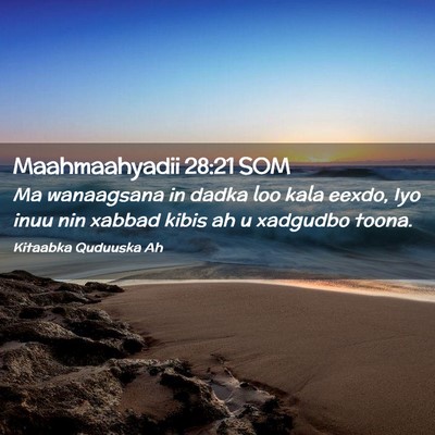 Picture 02 - Maahmaahyadii 28:21 SOM - Ma wanaagsana in dadka loo kala eexdo, Iyo inuu - Bible Verse Picture