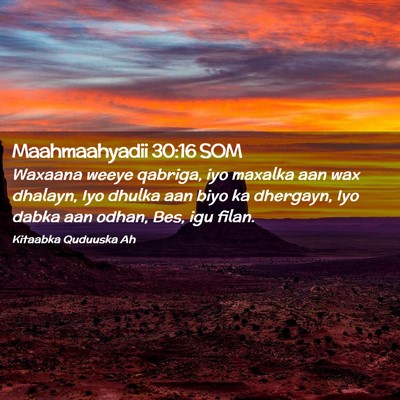 Picture 02 - Maahmaahyadii 30:16 SOM - Waxaana weeye qabriga, iyo maxalka aan wax - Bible Verse Picture