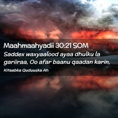 Picture 02 - Maahmaahyadii 30:21 SOM - Saddex waxyaalood ayaa dhulku la gariiraa, Oo - Bible Verse Picture