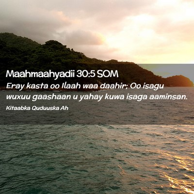 Picture 02 - Maahmaahyadii 30:5 SOM - Eray kasta oo Ilaah waa daahir; Oo isagu wuxuu - Bible Verse Picture