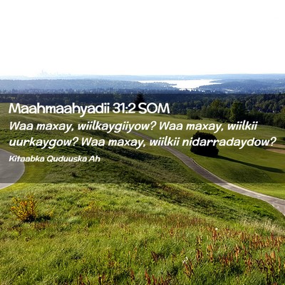 Picture 02 - Maahmaahyadii 31:2 SOM - Waa maxay, wiilkaygiiyow? Waa maxay, wiilkii - Bible Verse Picture