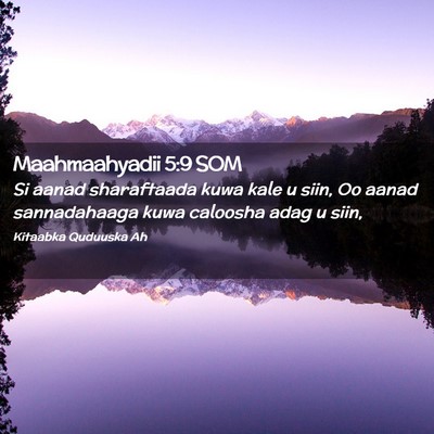 Picture 02 - Maahmaahyadii 5:9 SOM - Si aanad sharaftaada kuwa kale u siin, Oo aanad - Bible Verse Picture