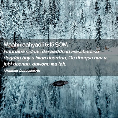 Picture 02 - Maahmaahyadii 6:15 SOM - Haddaba sidaas daraaddeed masiibadiisu degdeg bay - Bible Verse Picture