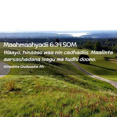 Picture 02 - Maahmaahyadii 6:34 SOM - Waayo, hinaaso waa nin cadhadiis. Maalinta - Bible Verse Picture