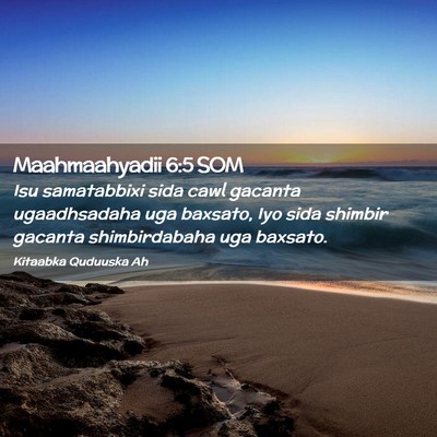 Picture 02 - Maahmaahyadii 6:5 SOM - Isu samatabbixi sida cawl gacanta ugaadhsadaha - Bible Verse Picture