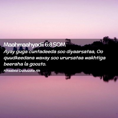 Picture 02 - Maahmaahyadii 6:8 SOM - Ayay guga cuntadeeda soo diyaarsataa, Oo - Bible Verse Picture