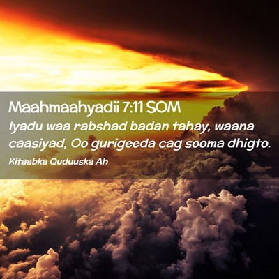 Picture 02 - Maahmaahyadii 7:11 SOM - Iyadu waa rabshad badan tahay, waana caasiyad, Oo - Bible Verse Picture