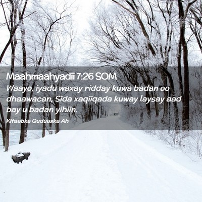 Picture 02 - Maahmaahyadii 7:26 SOM - Waayo, iyadu waxay ridday kuwa badan oo - Bible Verse Picture