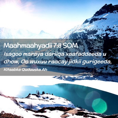 Picture 02 - Maahmaahyadii 7:8 SOM - Isagoo maraya dariiqa xaafaddeeda u dhow, Oo - Bible Verse Picture