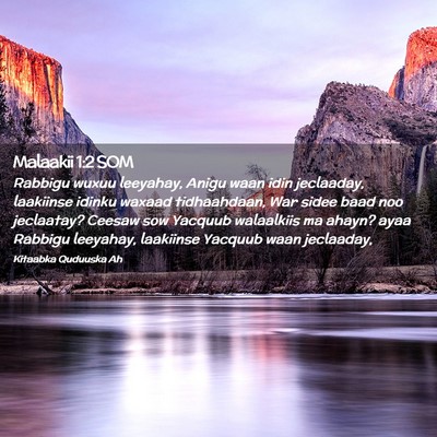 Picture 02 - Malaakii 1:2 SOM - Rabbigu wuxuu leeyahay, Anigu waan idin - Bible Verse Picture
