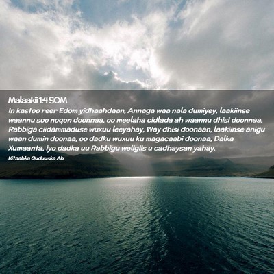 Picture 02 - Malaakii 1:4 SOM - In kastoo reer Edom yidhaahdaan, Annaga waa nala - Bible Verse Picture