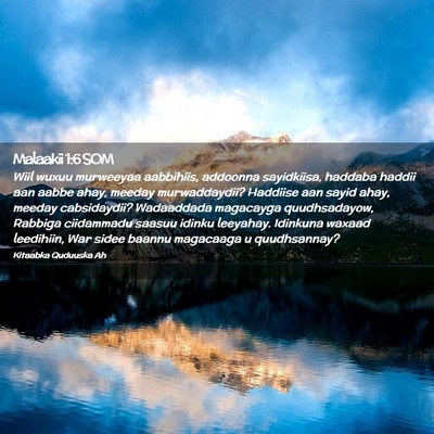 Picture 02 - Malaakii 1:6 SOM - Wiil wuxuu murweeyaa aabbihiis, addoonna - Bible Verse Picture