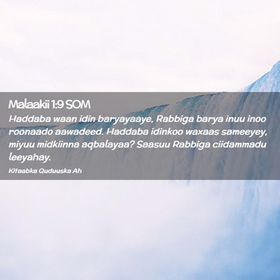 Picture 02 - Malaakii 1:9 SOM - Haddaba waan idin baryayaaye, Rabbiga barya inuu - Bible Verse Picture