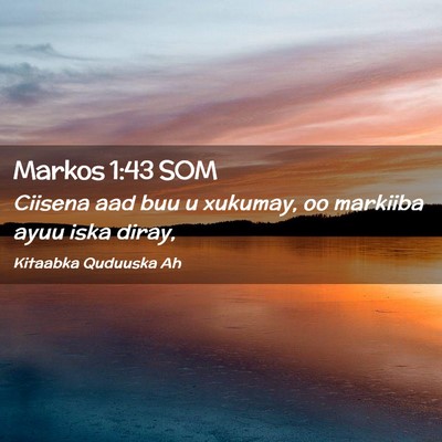 Picture 02 - Markos 1:43 SOM - Ciisena aad buu u xukumay, oo markiiba ayuu iska - Bible Verse Picture