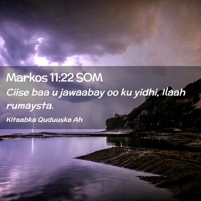 Picture 02 - Markos 11:22 SOM - Ciise baa u jawaabay oo ku yidhi, Ilaah - Bible Verse Picture