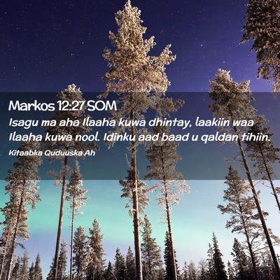 Picture 02 - Markos 12:27 SOM - Isagu ma aha Ilaaha kuwa dhintay, laakiin waa - Bible Verse Picture