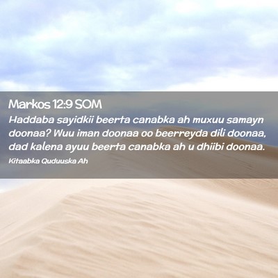 Picture 02 - Markos 12:9 SOM - Haddaba sayidkii beerta canabka ah muxuu samayn - Bible Verse Picture