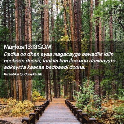 Picture 02 - Markos 13:13 SOM - Dadka oo dhan ayaa magacayga aawadiis idiin - Bible Verse Picture