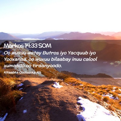 Picture 02 - Markos 14:33 SOM - Oo wuxuu watay Butros iyo Yacquub iyo Yooxanaa, - Bible Verse Picture
