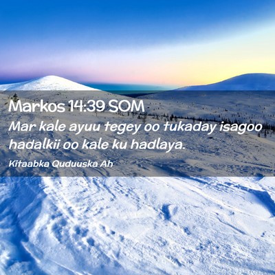 Picture 02 - Markos 14:39 SOM - Mar kale ayuu tegey oo tukaday isagoo hadalkii oo - Bible Verse Picture