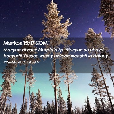 Picture 02 - Markos 15:47 SOM - Maryan tii reer Magdala iyo Maryan oo ahayd - Bible Verse Picture