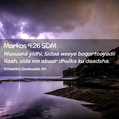 Picture 02 - Markos 4:26 SOM - Wuxuuna yidhi, Sidaa weeye boqortooyadii Ilaah, - Bible Verse Picture