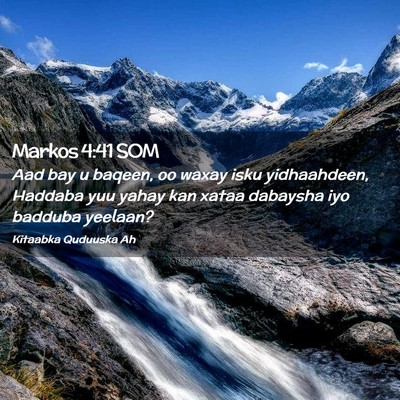 Picture 02 - Markos 4:41 SOM - Aad bay u baqeen, oo waxay isku yidhaahdeen, - Bible Verse Picture