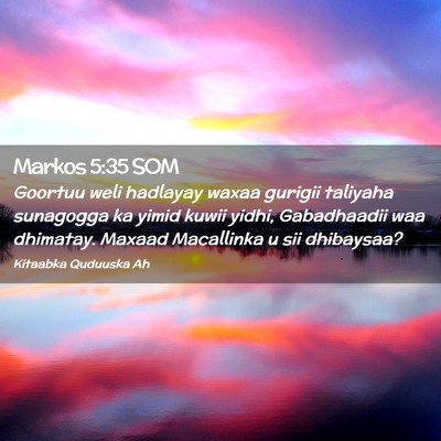 Picture 02 - Markos 5:35 SOM - Goortuu weli hadlayay waxaa gurigii taliyaha - Bible Verse Picture