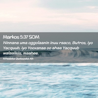 Picture 02 - Markos 5:37 SOM - Ninnana uma oggolaanin inuu raaco, Butros, iyo - Bible Verse Picture