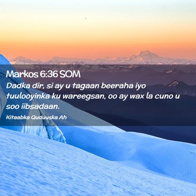 Picture 02 - Markos 6:36 SOM - Dadka dir, si ay u tagaan beeraha iyo tuulooyinka - Bible Verse Picture