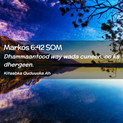 Picture 02 - Markos 6:42 SOM - Dhammaantood way wada cuneen, oo ka - Bible Verse Picture