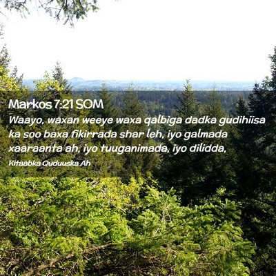 Picture 02 - Markos 7:21 SOM - Waayo, waxan weeye waxa qalbiga dadka gudihiisa - Bible Verse Picture