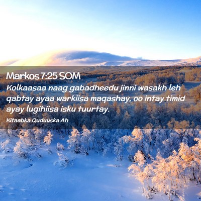 Picture 02 - Markos 7:25 SOM - Kolkaasaa naag gabadheedu jinni wasakh leh qabtay - Bible Verse Picture