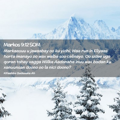 Picture 02 - Markos 9:12 SOM - Markaasuu u jawaabay oo ku yidhi, Waa run in - Bible Verse Picture