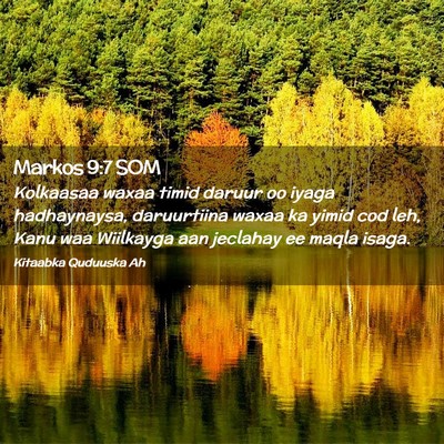 Picture 02 - Markos 9:7 SOM - Kolkaasaa waxaa timid daruur oo iyaga - Bible Verse Picture