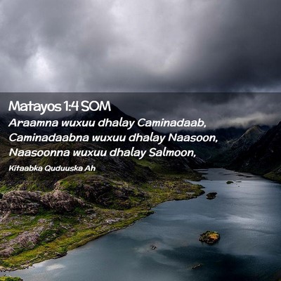Picture 02 - Matayos 1:4 SOM - Araamna wuxuu dhalay Caminadaab, Caminadaabna - Bible Verse Picture