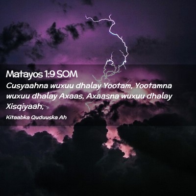 Picture 02 - Matayos 1:9 SOM - Cusyaahna wuxuu dhalay Yootam, Yootamna wuxuu - Bible Verse Picture
