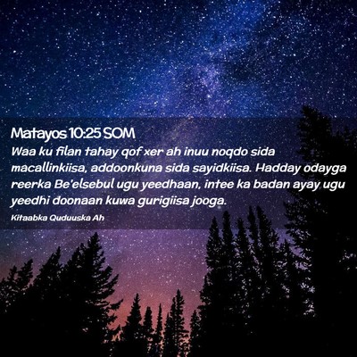 Picture 02 - Matayos 10:25 SOM - Waa ku filan tahay qof xer ah inuu noqdo sida - Bible Verse Picture