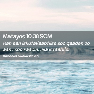 Picture 02 - Matayos 10:38 SOM - Kan aan iskutallaabtiisa soo qaadan oo aan i soo - Bible Verse Picture