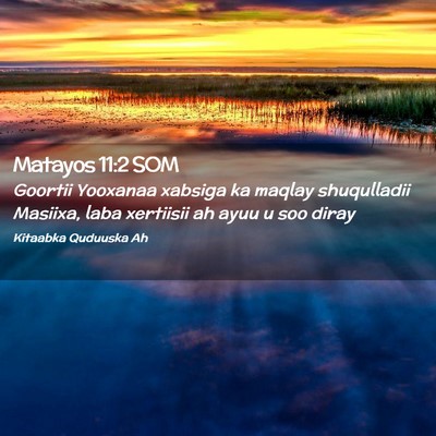 Picture 02 - Matayos 11:2 SOM - Goortii Yooxanaa xabsiga ka maqlay shuqulladii - Bible Verse Picture