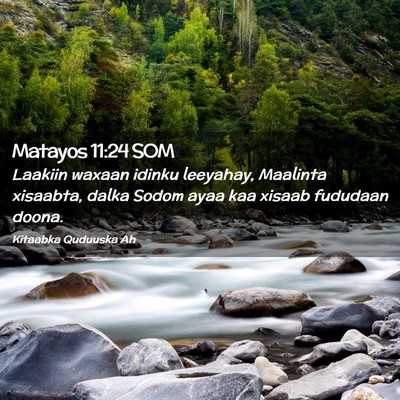 Picture 02 - Matayos 11:24 SOM - Laakiin waxaan idinku leeyahay, Maalinta - Bible Verse Picture