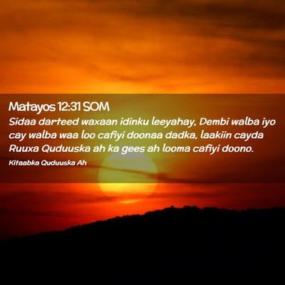Picture 02 - Matayos 12:31 SOM - Sidaa darteed waxaan idinku leeyahay, Dembi walba - Bible Verse Picture