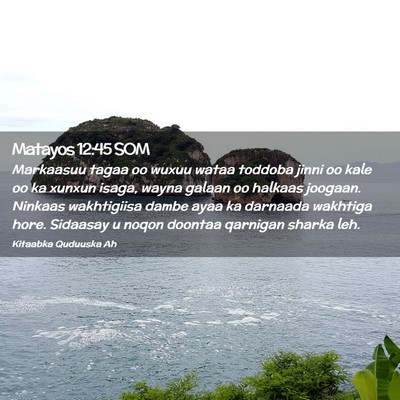 Picture 02 - Matayos 12:45 SOM - Markaasuu tagaa oo wuxuu wataa toddoba jinni oo - Bible Verse Picture