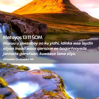 Picture 02 - Matayos 13:11 SOM - Wuxuu u jawaabay oo ku yidhi, Idinka waa laydin - Bible Verse Picture