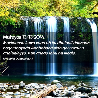Picture 02 - Matayos 13:43 SOM - Markaasaa kuwa xaqa ah ku dhalaali doonaan - Bible Verse Picture