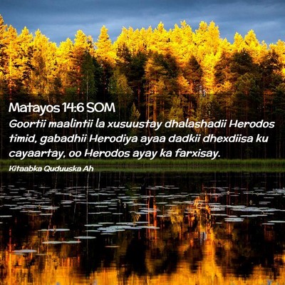 Picture 02 - Matayos 14:6 SOM - Goortii maalintii la xusuustay dhalashadii - Bible Verse Picture