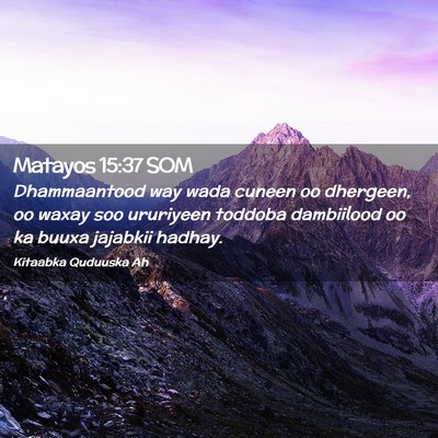 Picture 02 - Matayos 15:37 SOM - Dhammaantood way wada cuneen oo dhergeen, oo - Bible Verse Picture