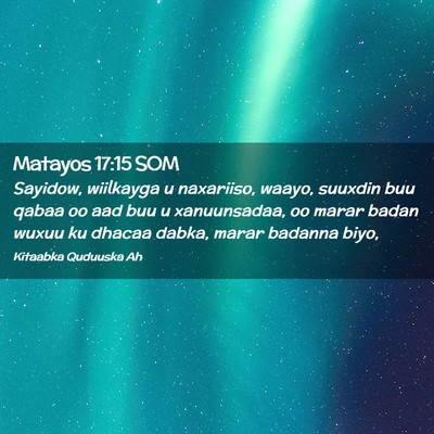 Picture 02 - Matayos 17:15 SOM - Sayidow, wiilkayga u naxariiso, waayo, suuxdin - Bible Verse Picture