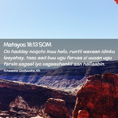 Picture 02 - Matayos 18:13 SOM - Oo hadday noqoto inuu helo, runtii waxaan idinku - Bible Verse Picture